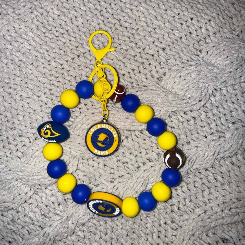 Los Angeles Rams Beaded Keychain Wristlet 💙💛🏈